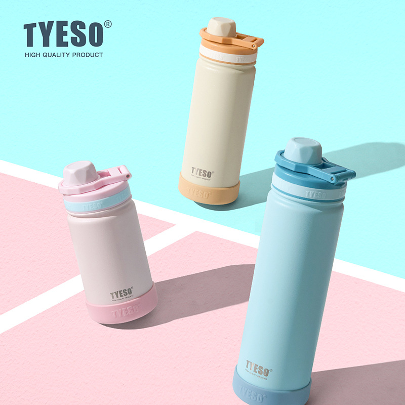 Sports Equipment 7 Year Old - TYESO Edelstahl-Vakuumflasche 420/600/750ml Sport-Thermoskanne für Kinder