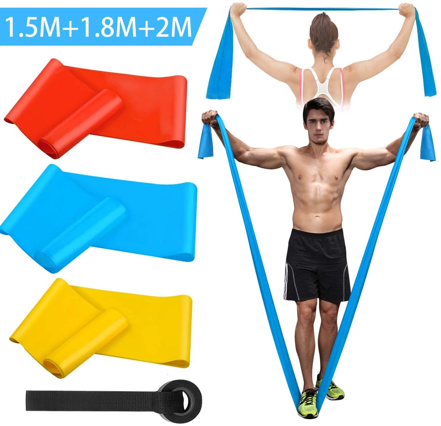 Sports Equipment For Schools - Elastische Fitnessbänder, 3 Stück, Widerstandsbänder, elastische