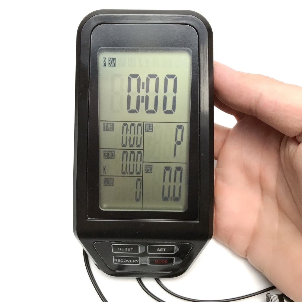 Sports Equipment Meaning - Schwarzer Computer-Bildschirm für Heimtrainer, Anzeige von