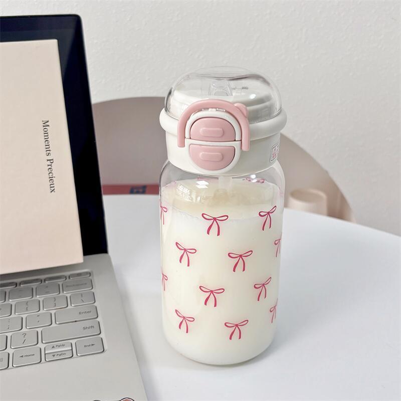 Sports Equipment 7 Year Old - Niedliche Wasserflasche mit Strohhalm, tragbarer Kunststoff-Pop-Up-Abdeckung,