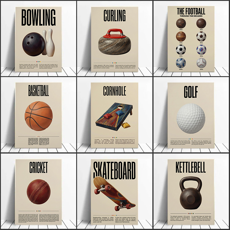 Sports Equipment For Badminton - Vintage Retro Lehrreiche Sportausrüstung Leinwanddruck Basketball