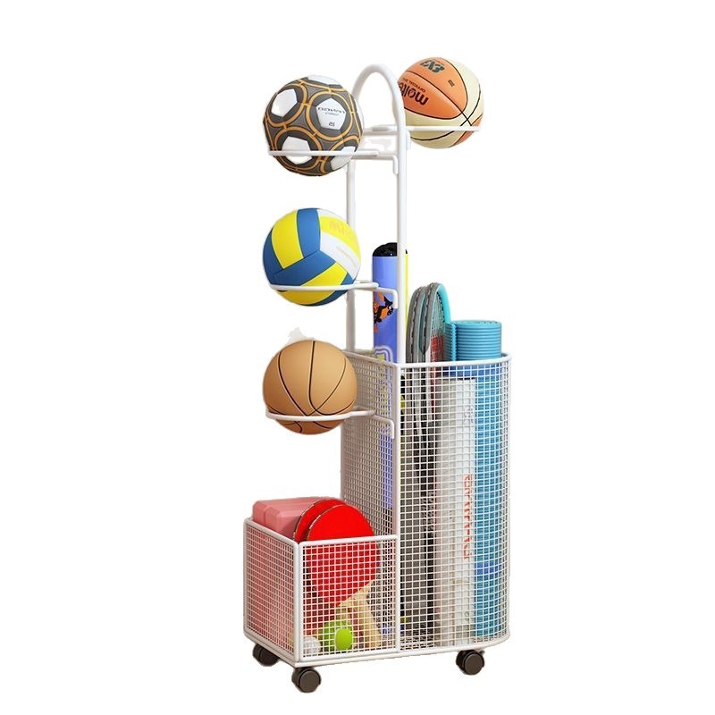 Sports Equipment For Badminton - Haushalts-Sportgeräte-Aufbewahrungsregal, Platzierung und Anordnung von Basketball-