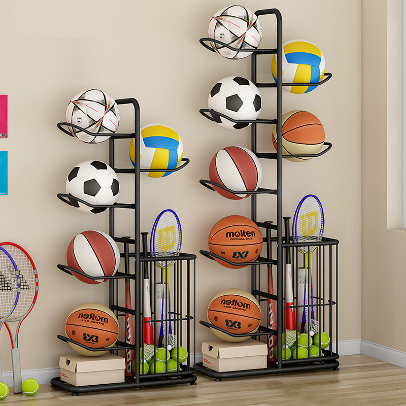 Sports Equipment For Badminton - Sportball-Aufbewahrungsregal für Basketball, Badminton, Volleyball, freistehender