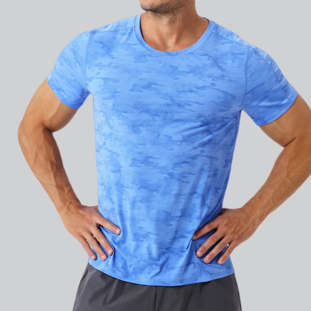 Herren-T-Shirt mit Rundhalsaus – Sports Equipment Logo Bewertung und Preis